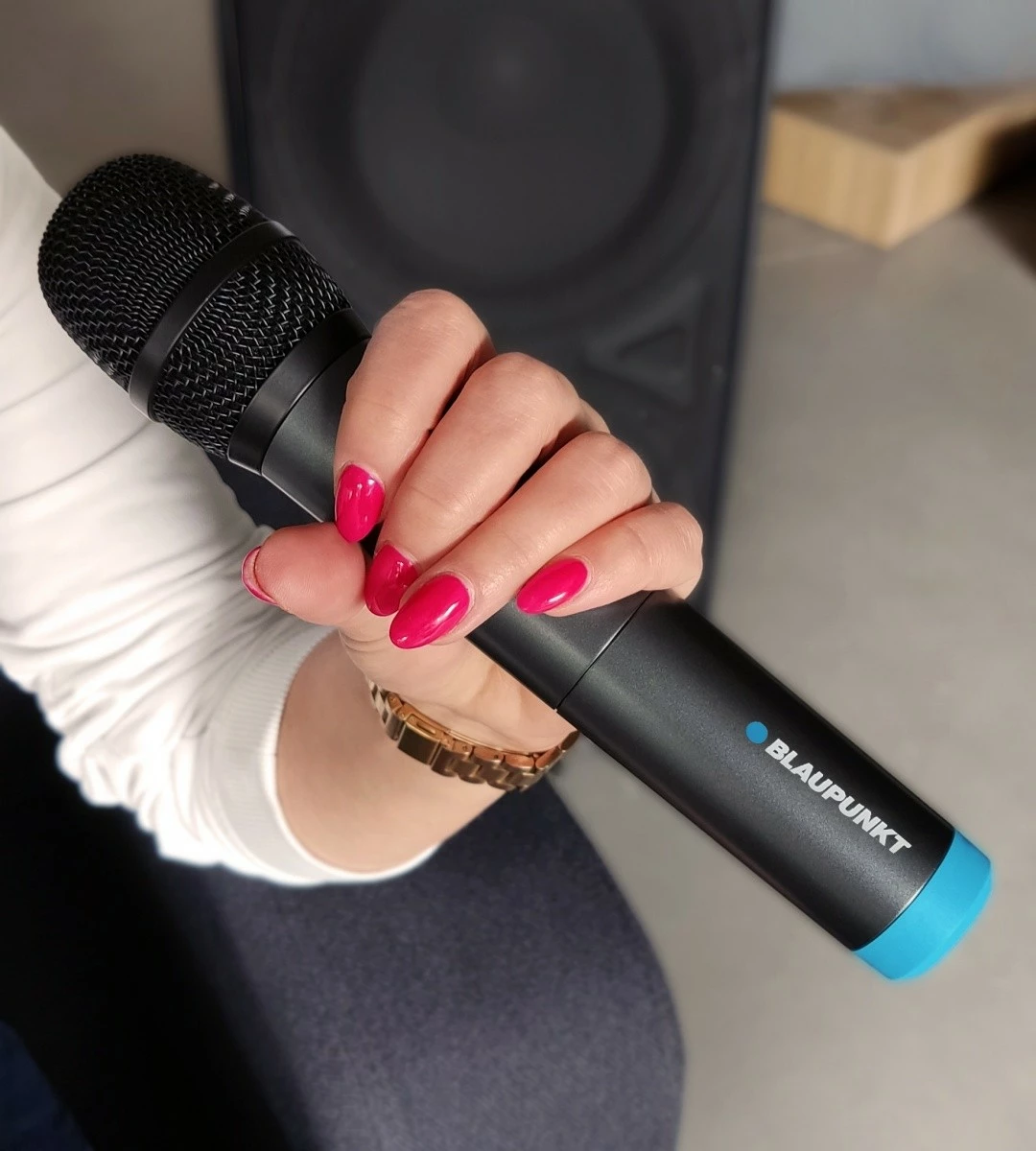 Set mikrofonash wireless Blaupunkt WM60UDB, UHF, 2 copë, Blu/Portokalli