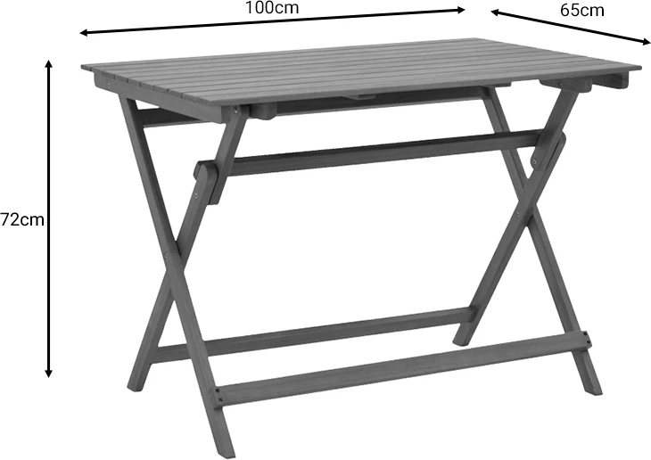 Tavolinë me karrige për terasë, Mobie-Jaybo, set prej 5 copash, dru akacie, 100x65x72cm
