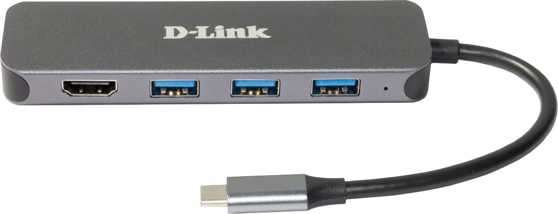 Hub USB-C D-Link DUB-2333, 5-in-1, 60 W, Gri
