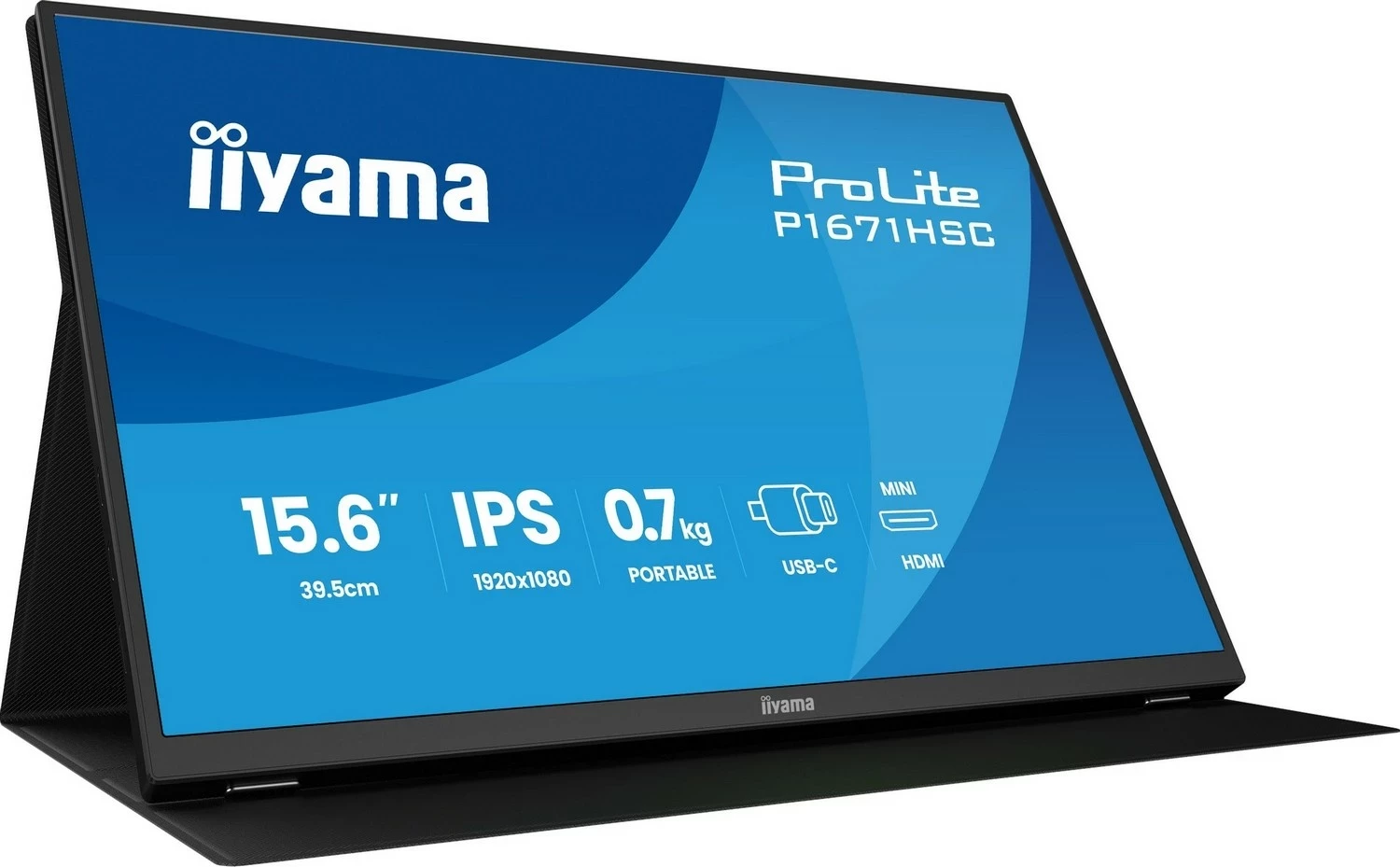 Monitor iiyama ProLite P1671HSC-B1, 15", Full HD, IPS, USB-C, miniHDMI, zi