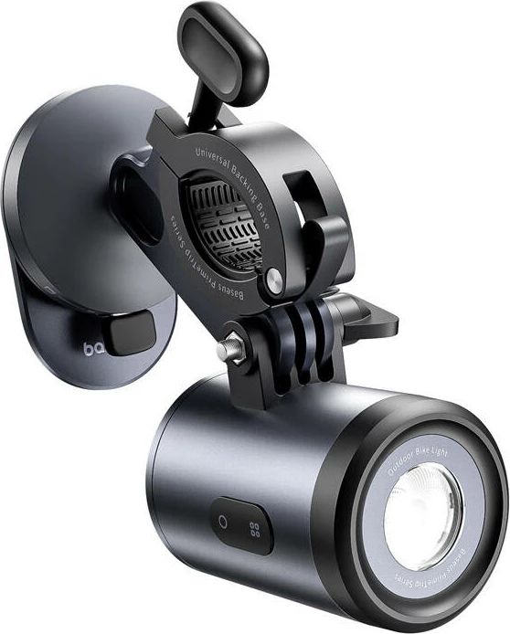 Mbajtës telefoni për biçikletë Baseus PrimeTrip 2-in-1 me dritë LED, i zi