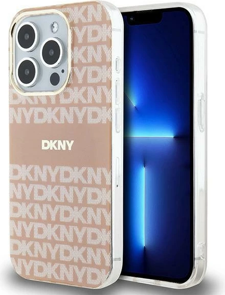 Mbështjellës DKNY IML Mono & Stripe MagSafe për iPhone 14 Pro, rozë