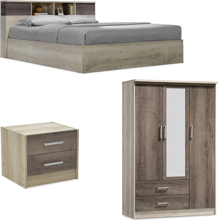 Paketa e mobiljeve për dhomë gjumi studentore, set prej 3 copash