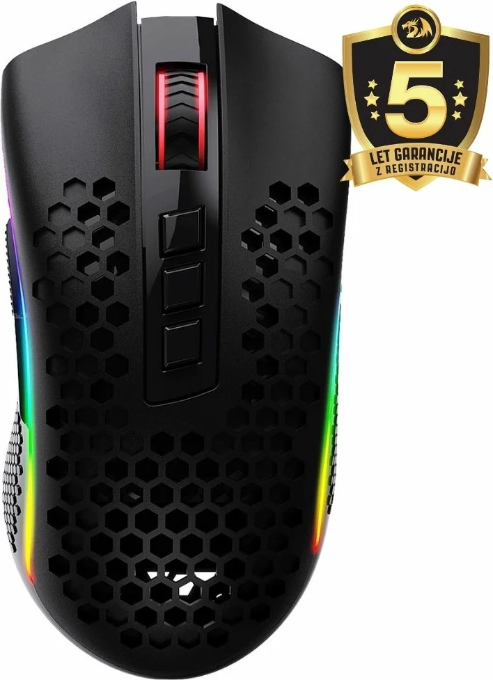 Maus gaming Redragon M808 Storm Pro, wireless/me kabllo, RGB, 7 butona, 16000 DPI, 98 g, i zi