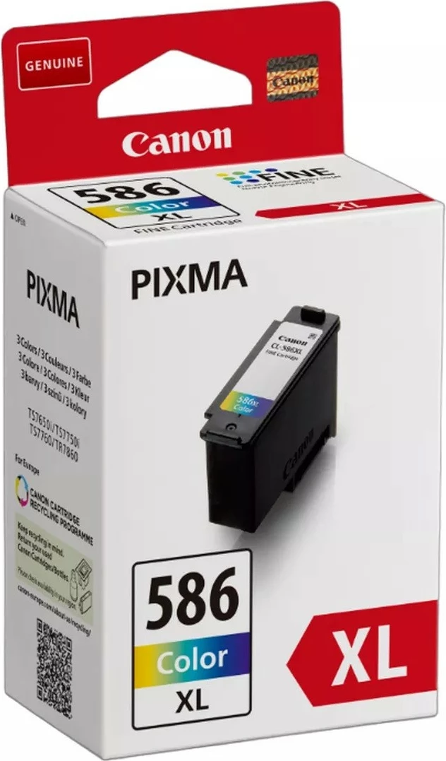 Toner Canon CL-586XL, High (XL) Yield, Cyan, Magenta, Yellow, 1 pc(s), 300 faqe, Single pack