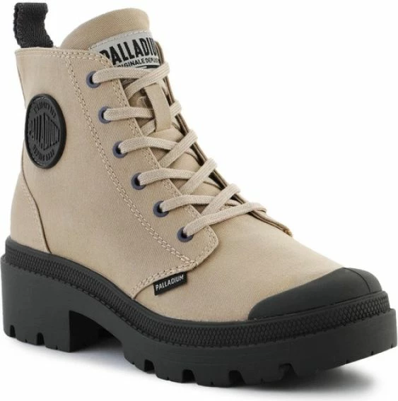 Këpucë Palladium, Pallabase Twill W, për femra, ngjyrë krem