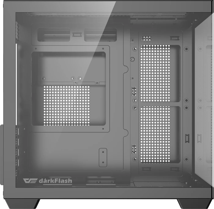 Kasë DarkFlash B275 Mini Tower M-ATX/ITX me xham të kalitur (pa ventilatorë), e zezë