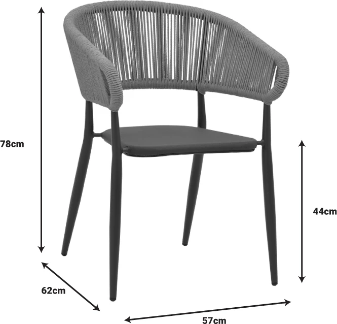 Tavolinë me 6 karrige Kliton-Raven set prej 7 copash alumini ngjyrë e bardhë 150x80x74cm