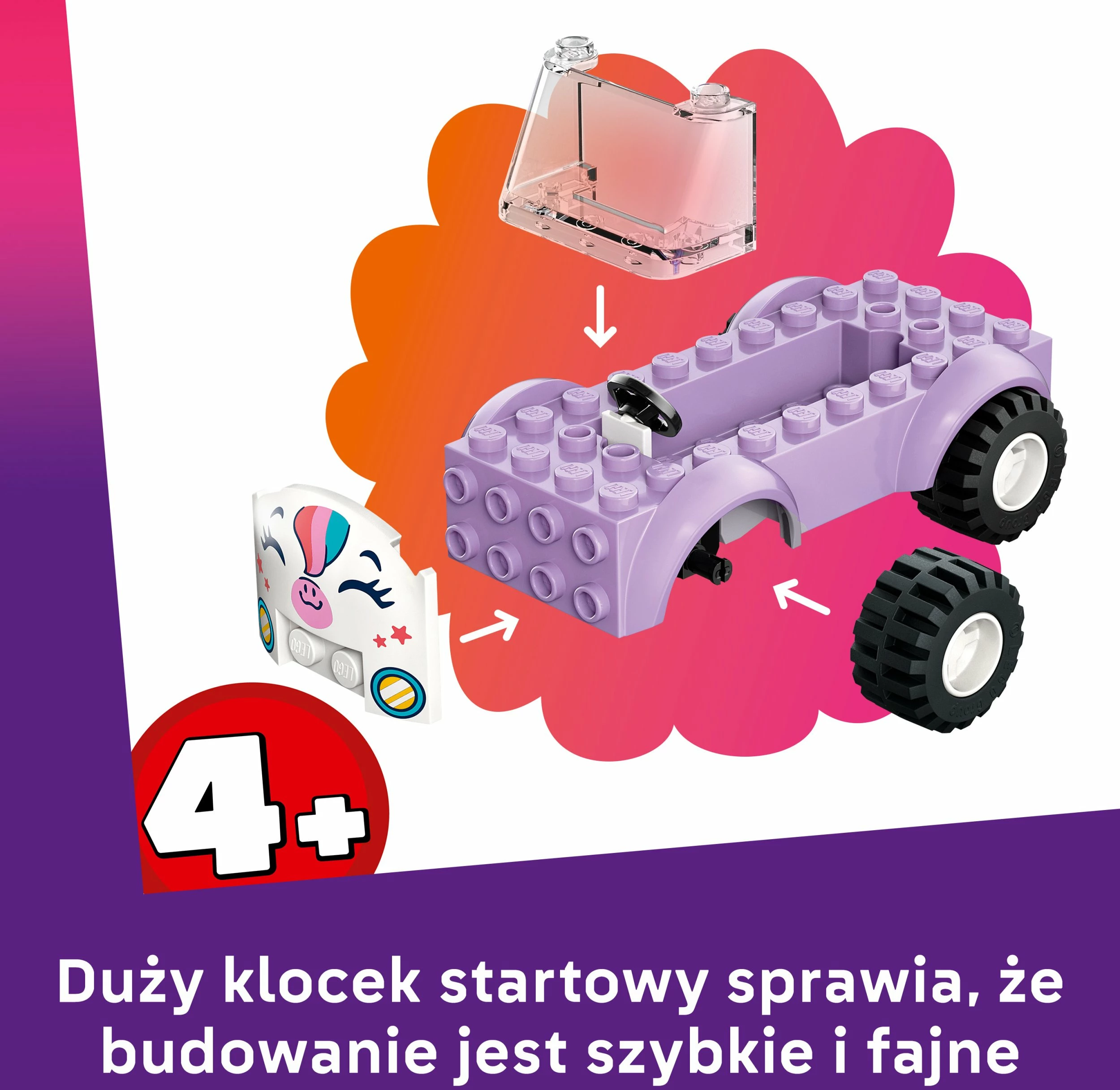Set LEGO Friends Unicorn Cake Delivery 42675, 67 pjesë