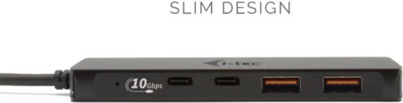 Hub USB i-tec C31HUBMETAL2A2C, 2x USB 3.0, 2x USB-C, 10 Gbps, Metal, Zi