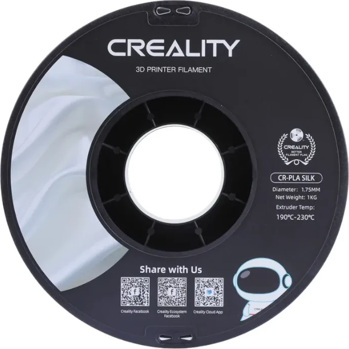 Filament 3D Creality CR-Silk PLA, 1.75 mm, 1 kg, argjendtë