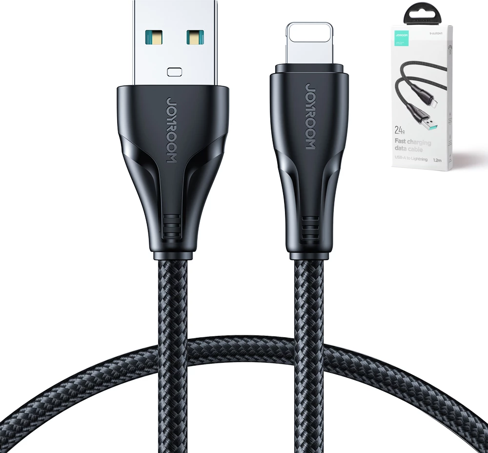 Kabllo Joyroom Surpass Series A11, USB-A në Lightning, 1.2 m, 2.4A, e zezë