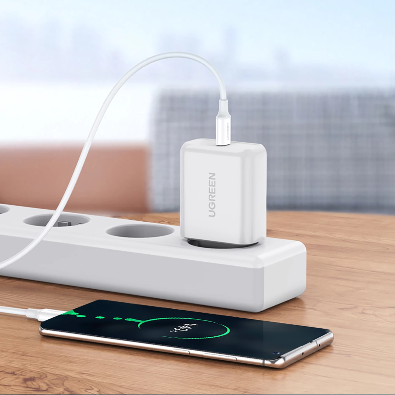 Kabllo USB-C në USB-C Ugreen US264 60518, 1m, 60W, e bardhë