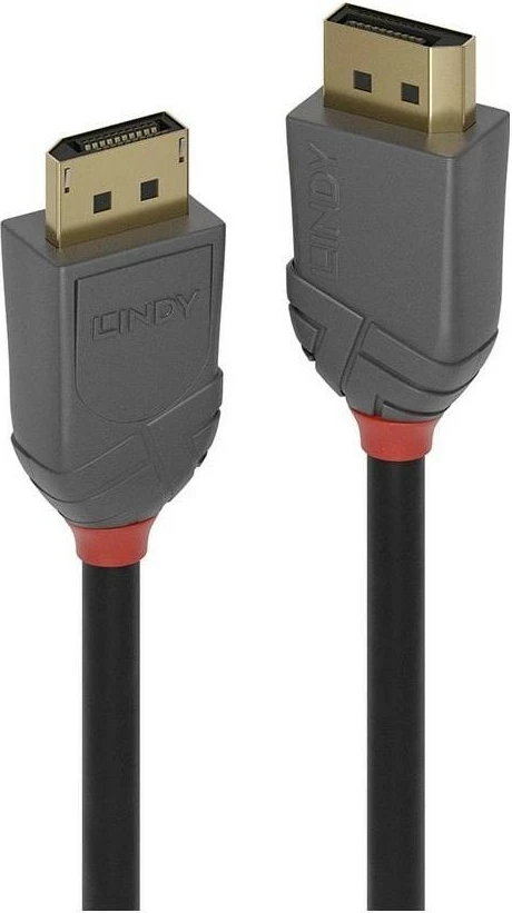 Kabëll DisplayPort Lindy Anthra Line 8K UHD, 1m, i zi