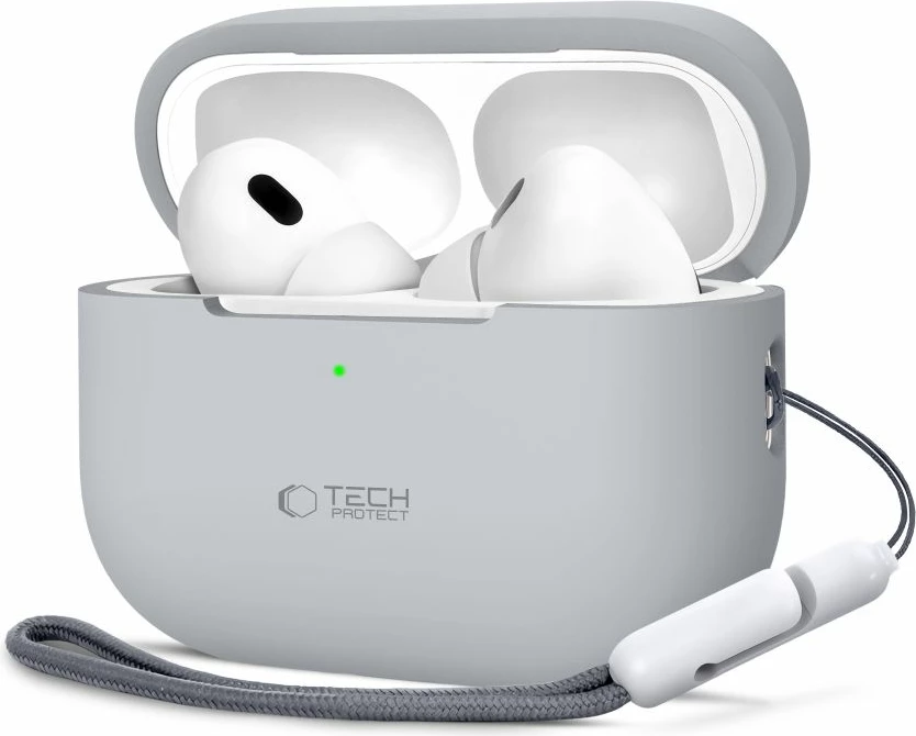 Mbështjellës Tech-Protect për AirPods Pro/Pro 2, silikon, Gri