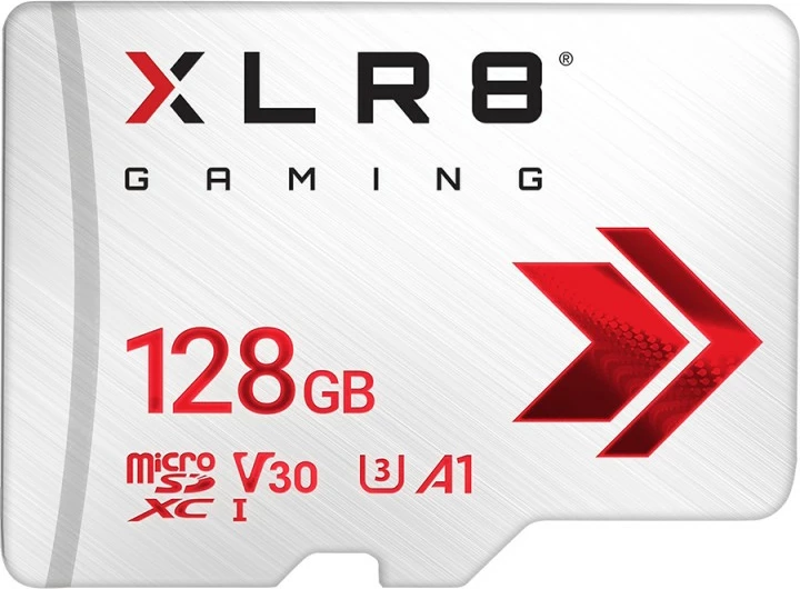 MicroSDXC memorje PNY XLR8 Gaming 128GB, Class 10, UHS-I, e bardhë
