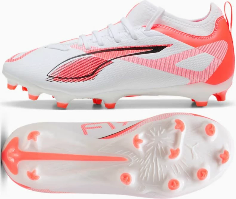 Atlete futbolli për fëmijë Puma, të bardha