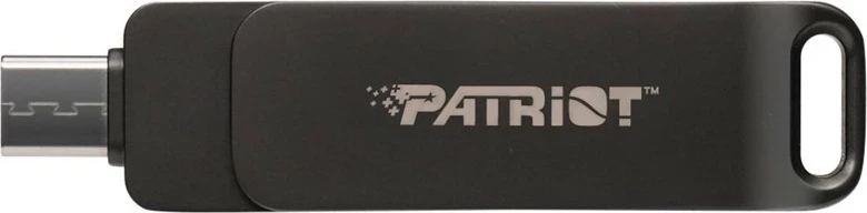 Flashdrive Patriot Rage R550, 256GB, USB A+C, Dizajn rrotullues, E zezë
