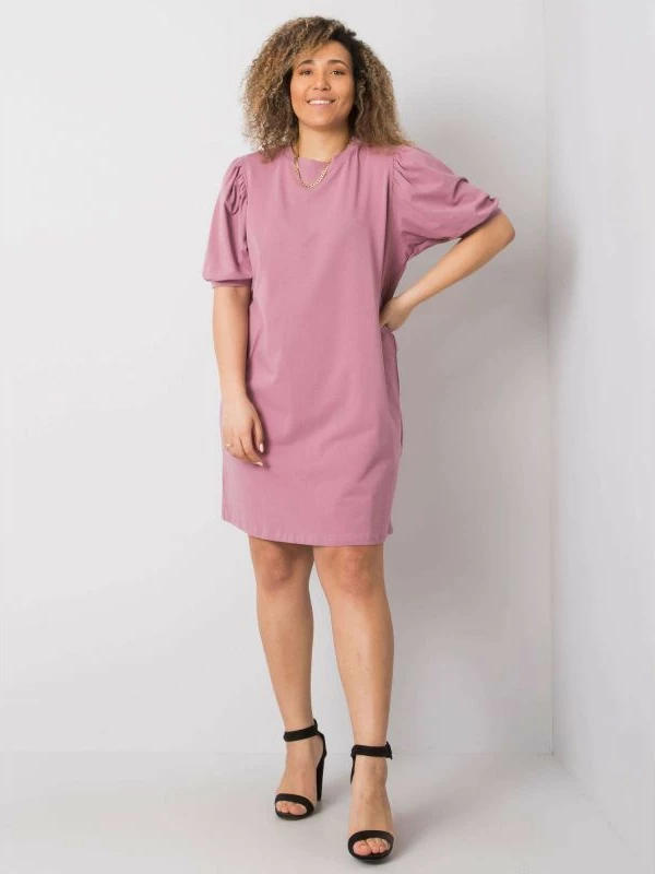 Fustan pambuku për femra BASIC FEEL GOOD, dusty pink