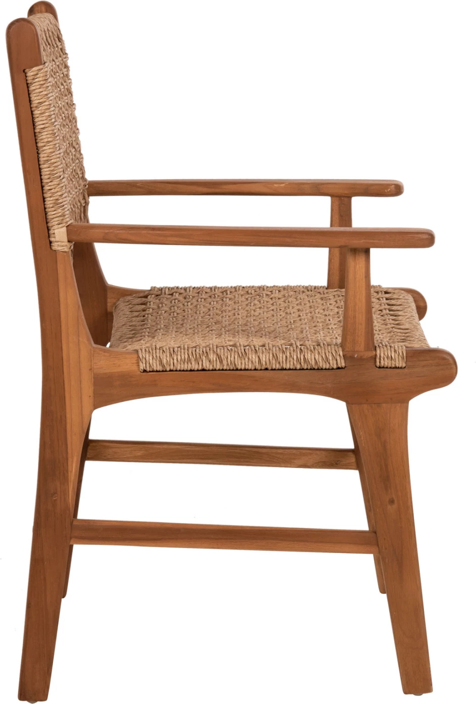 Karrige NESHA, dru TEAK, ngjyrë natyrale, VIRO litar, 57x57x86H cm