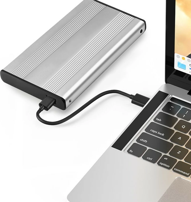 Kasë Qoltec 2.5" për HDD/SSD, USB 3.0, Argjendtë