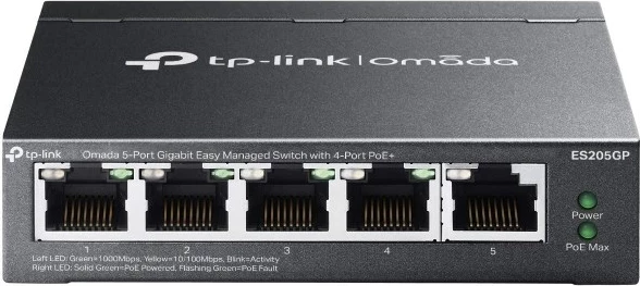Switch TP-Link Omada ES205G, Gigabit Ethernet, PoE, i zi
