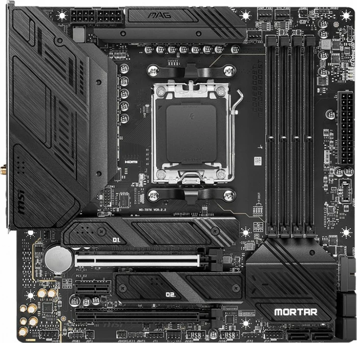 Pllakë amë MSI MAG B650M Mortar WIFI, AMD, Socket AM5, DDR5-SDRAM, 128 GB