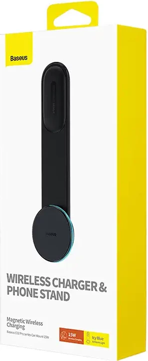 Mbajtës telefoni me karikim wireless Baseus C02 Pro Series, 15W, argjendtë