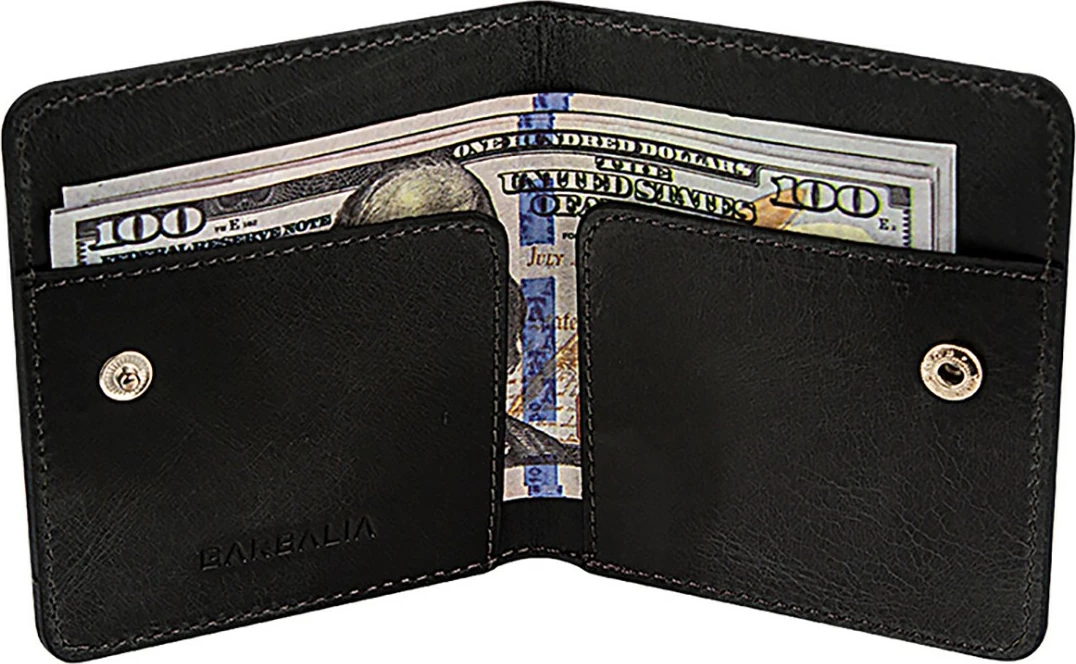 Portofol për burra, lëkurë origjinale, ngjyrë e zezë, Regina