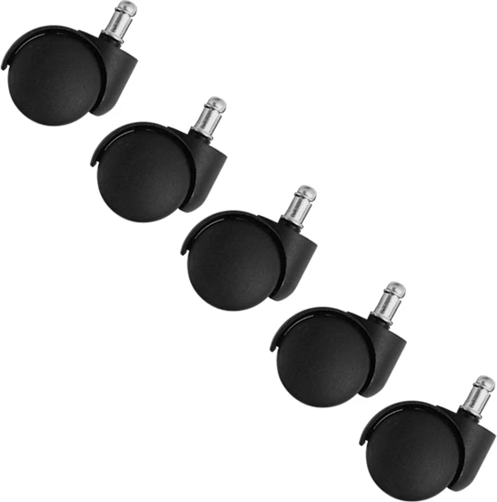 Rrota rezervë për karrige zyre, ngjyrë e zezë, set 5 copë