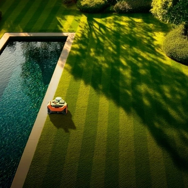 Robot kositës bari Worx Landroid Vision Cloud WR340E, 600 m², 4WD, kamerë stereo, RTK, bateri 20V 4.0Ah, zi/portokalli