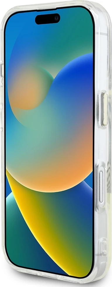 Mbështjellës Guess IML Metal Colored Circle Classic Logo MagSafe për iPhone 16, i zi