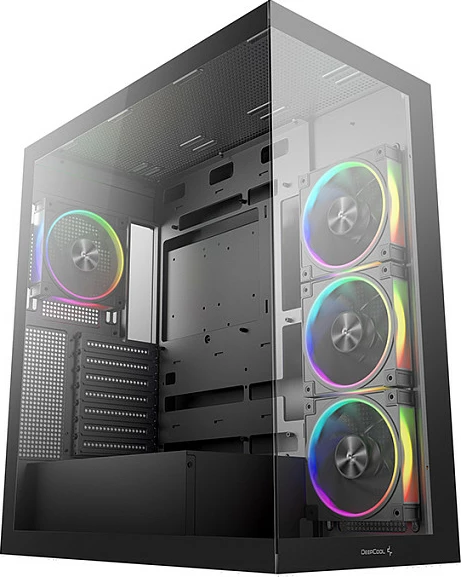 Kasë Deepcool CG580 4F V2, Midi Tower, xham i temperuar, RGB, e zezë