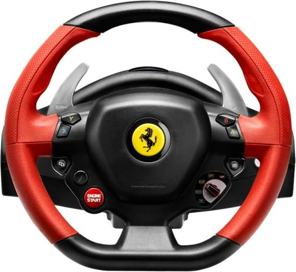 Timon lojrash Thrustmaster Ferrari 458 Spider 4460105 për Xbox One, USB, me pedale, zi e kuqe