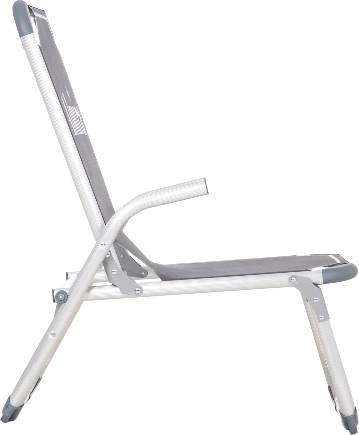 Karrige plazhi e ngritur, alumin i fortë, Almira FH6431.10, tekstilene gri, 53x68x80cm