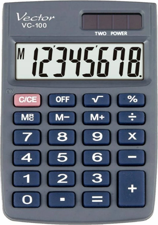 Kalkulator zyre Vector KAV VC-100, 8 shifra, gri
