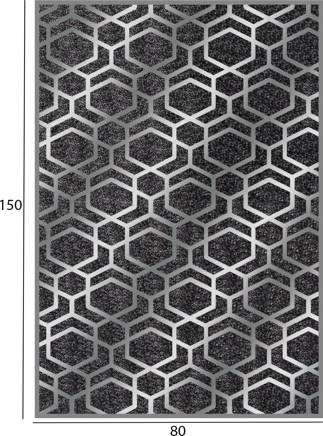 Tapet JOSIANE, gri-argjend, me franjë, FH7676.31, 80x150cm