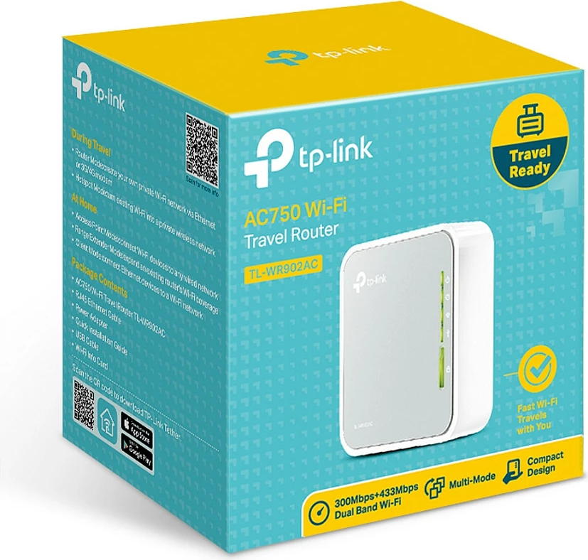 Router portativ TP-Link TL-WR902AC, Wi-Fi 5, Dual-band, i bardhë