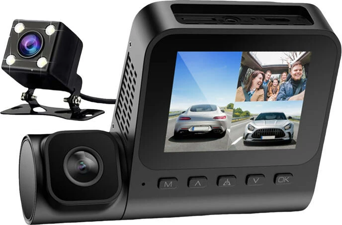 Video regjistrues për veturë Azdome V600-3CH, 3 kamera, Full HD, G-Sensor, i zi