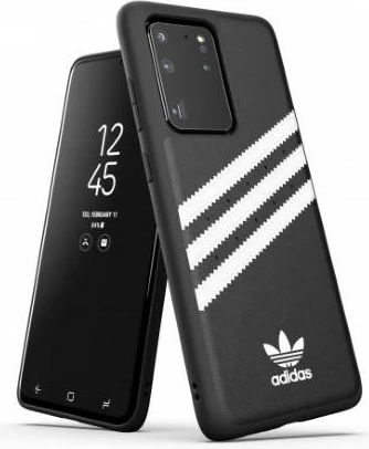 Mbështjellës Adidas OR Molded Case për Samsung Galaxy S20 Ultra, zi dhe bardhë