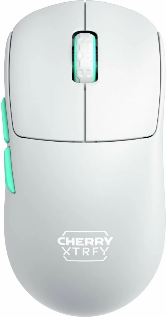 Maus Cherry XTRFY M68 Wireless, 26000 DPI, Blu, Turquoise, Bardhë