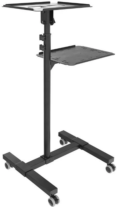 Tavolinë mobile për projektor Techly 362145, metalike, e zezë