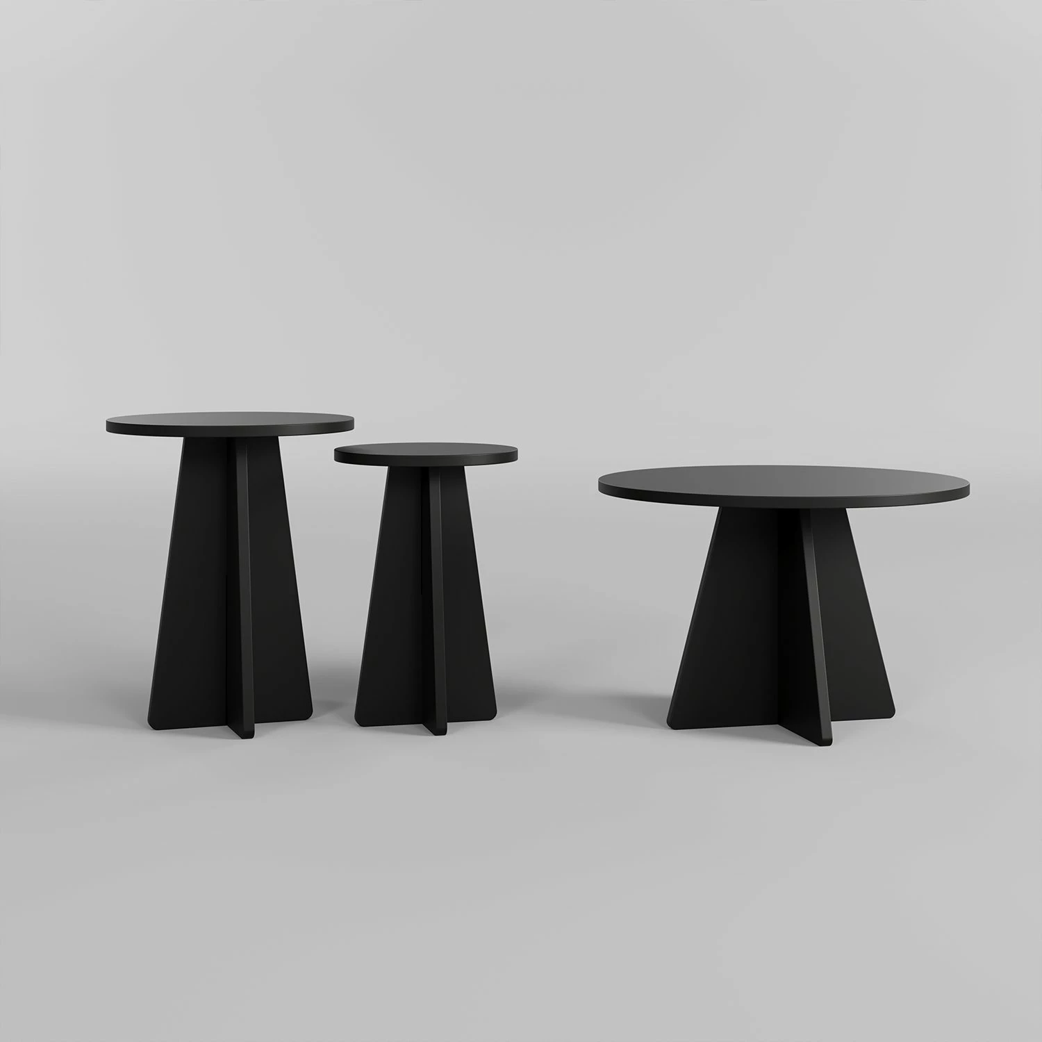 Set tavolinash kafeje Skye Decor, Mushroom 3, ngjyrë e zezë