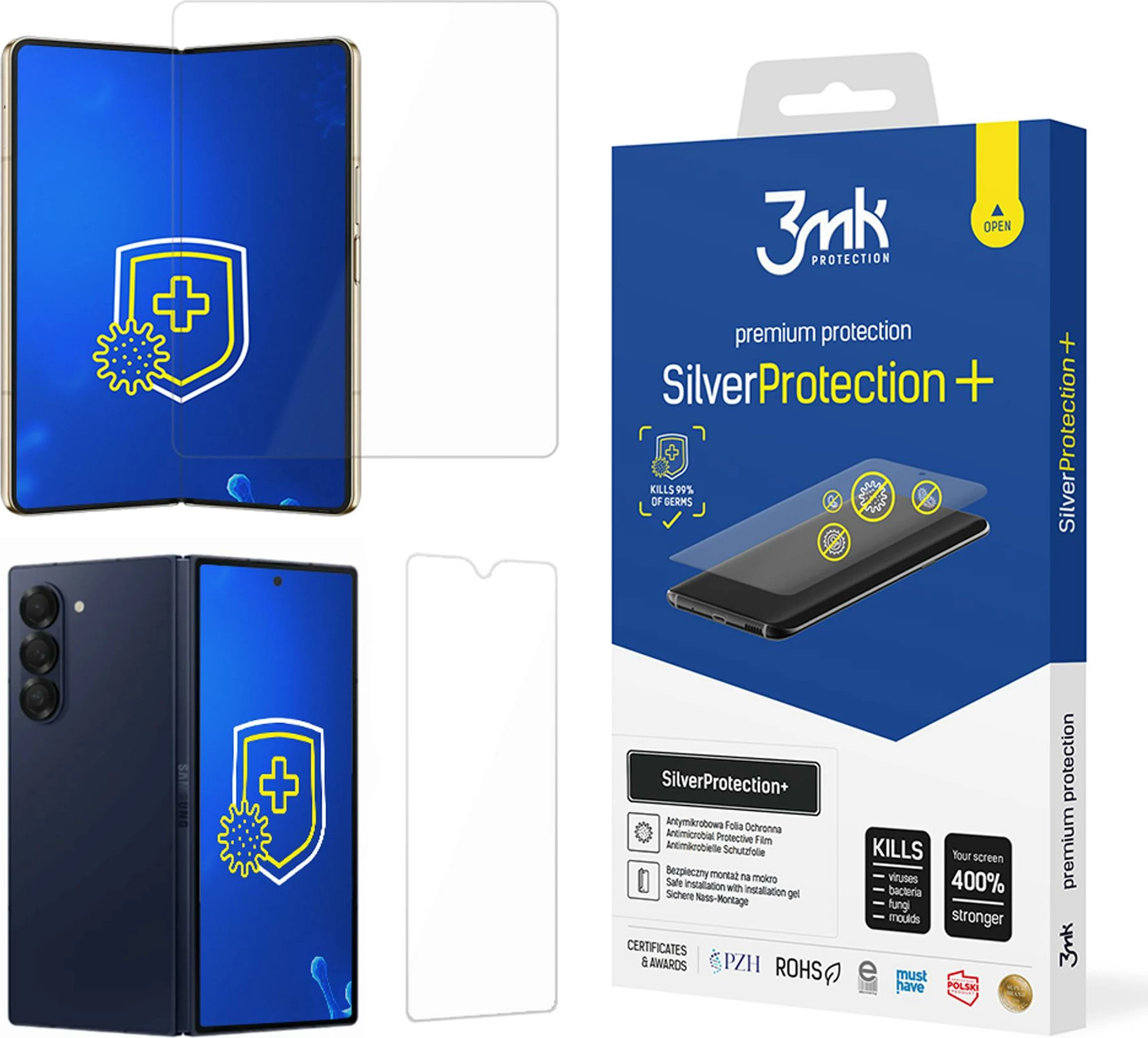 Film mbrojtës antibakterial 3mk SilverProtection+ Folded Edition për Samsung Galaxy Z Fold 6