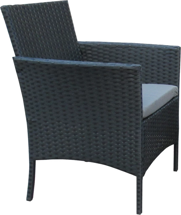 Set për sallon kopshti Calmness 4 pjesë rattan ngjyrë zezë-material gri