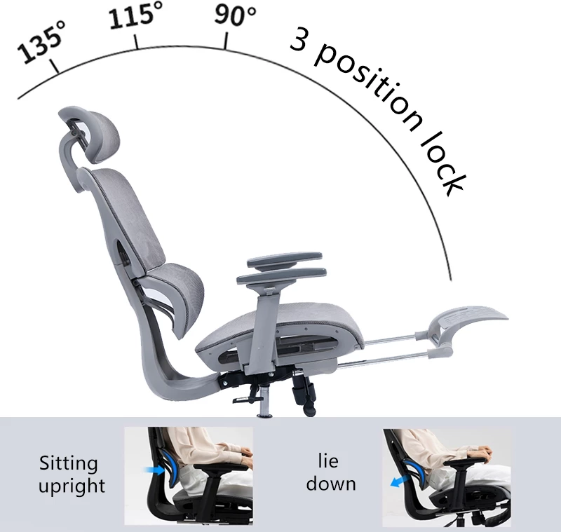 Karrige menaxheri për zyre me mbështetëse këmbësh Thelonius rrjetë gri