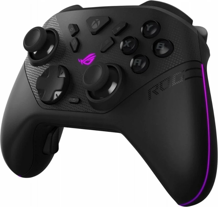 Kontroller gaming Asus ROG Raikiri II (90GC0230-BGP000), tri-mode 2.4GHz/Bluetooth/USB-C, për PC/Xbox One/Series, i zi, set me çantë karikimi dhe dock