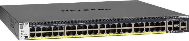 Switch, Netgear, ProSAFE M4300-52G-PoE+ GSM4352PB-100NES, 48 porta PoE+, uplink 10G, i grumbullueshëm