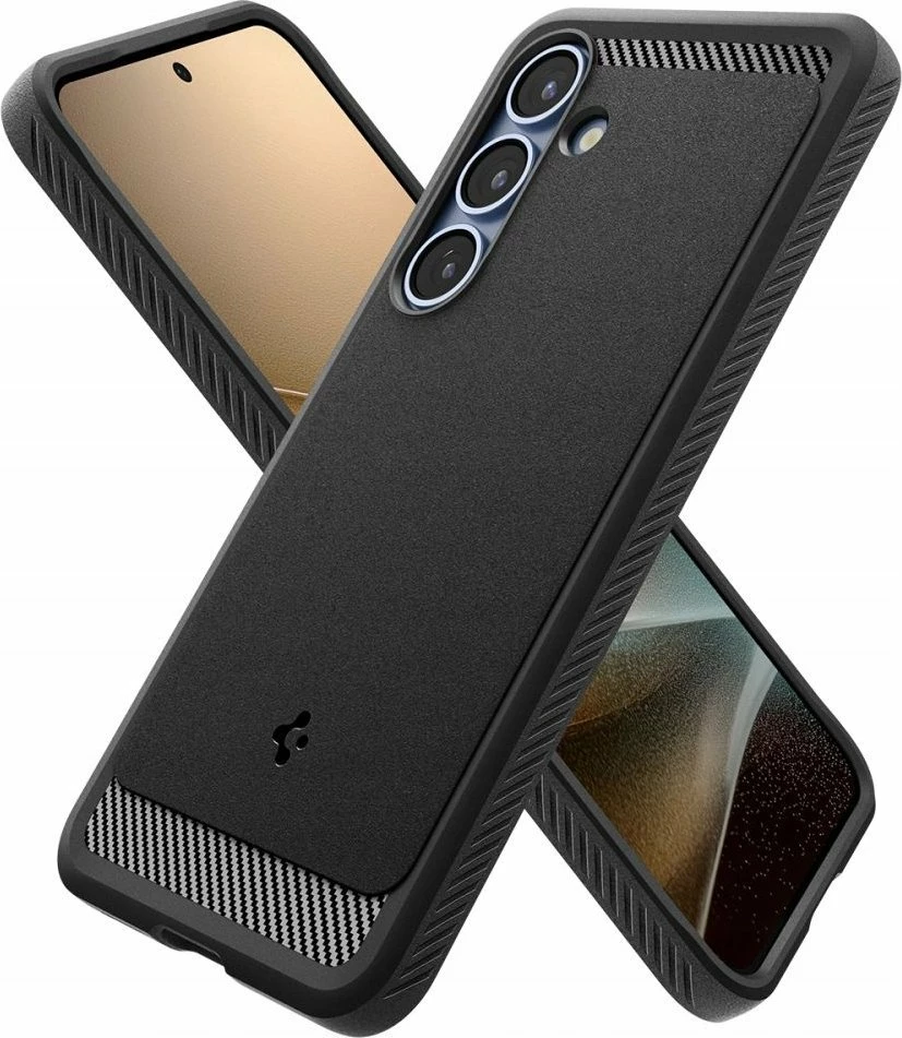 Mbështjellës Spigen Rugged Armor Mag MagSafe për Samsung Galaxy S25, TPU i fortë, i hollë, i zi matte