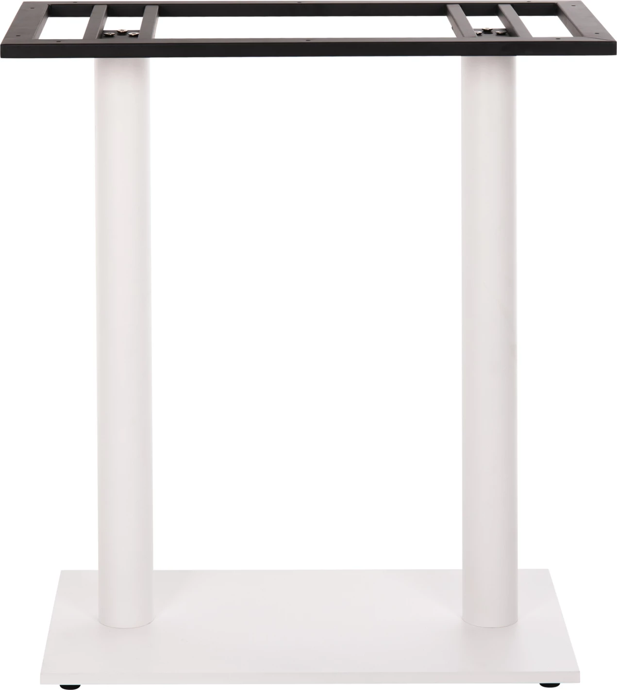 Baza e tavolinës për bar, lartësi mesatare, metal i bardhë mat, 2-pilare, 40x80x90 cm
